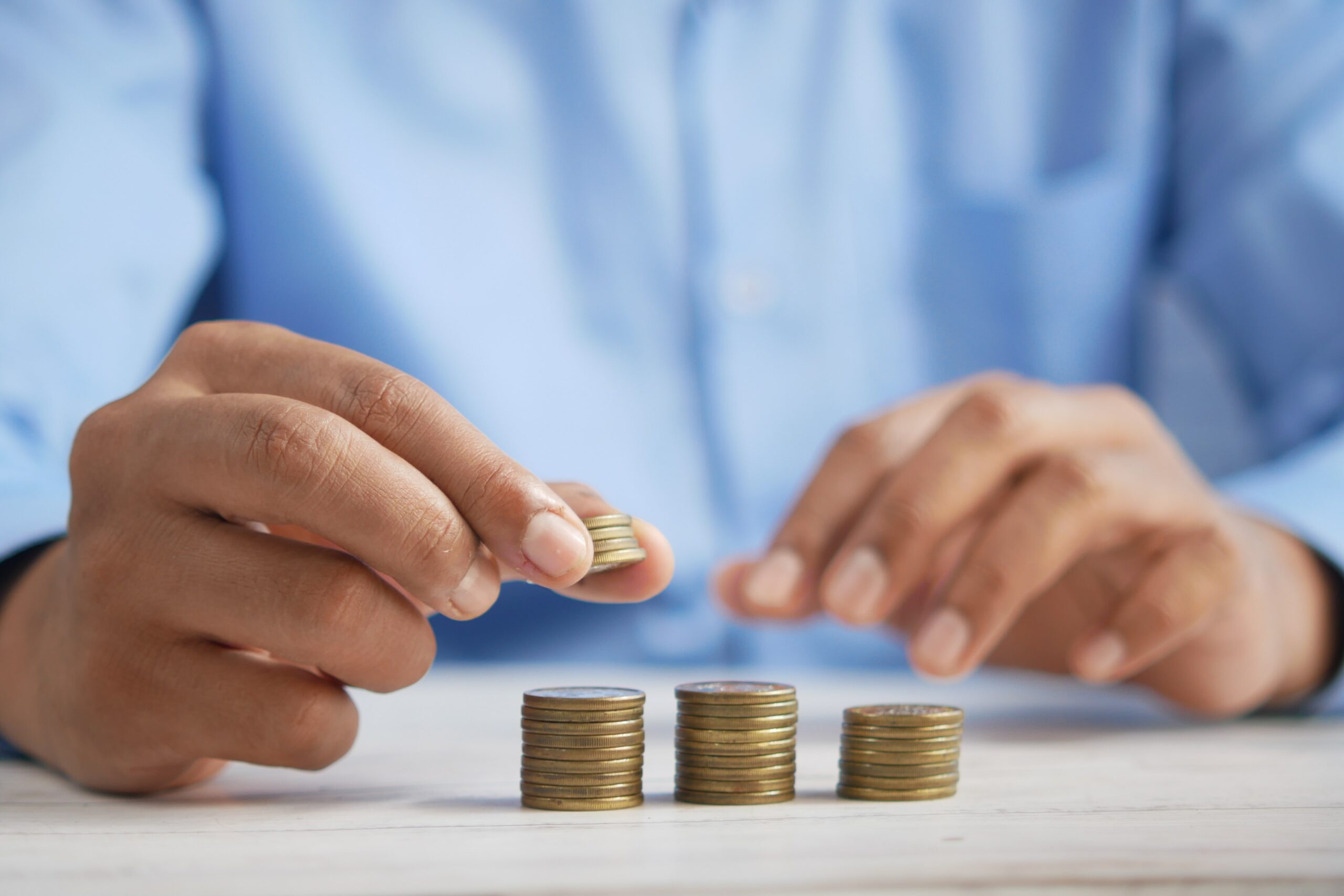 piling coins