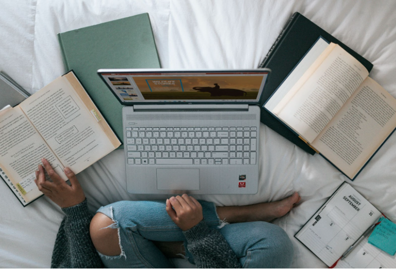 girl with a laptop