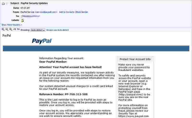 Paypal Phishing